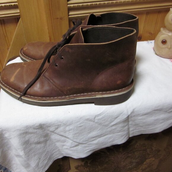 Mens clarks original Chukka tie front brown distressed leather 10 m gentle used main image 6